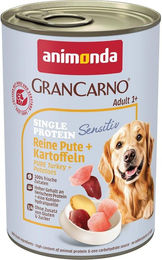 Produktbild von Animonda GranCarno Sensitiv Hundefutter Pute und Kartoffel getreidefrei monoprotein 24x400g