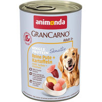Produktbild von Animonda GranCarno Sensitiv Hundefutter Pute und Kartoffel getreidefrei monoprotein 24x400g