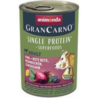 Produktbild von Animonda GranCarno Single Protein Superfoods Nassfutter Hund Adult Rind mit Rote Bete Brombeeren und Löwenzahn getreidefrei 6x400 g - 6 x 400 g