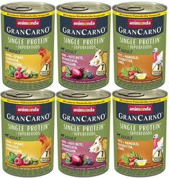 Produktbild von Animonda GranCarno Superfoods Adult Hundefutter Variation Mixpack 24x400g