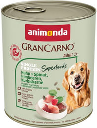 Produktbild von Animonda GranCarno Superfoods Hundefutter Huhn mit Spinat Himbeere und Kürbiskern Adult 6x800g