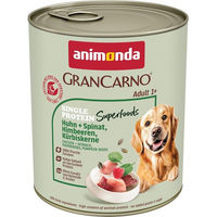 Produktbild von Animonda GranCarno Superfoods Hundefutter Huhn mit Spinat Himbeere und Kürbiskern Adult 6x800g