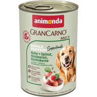 Produktbild von Animonda GranCarno Superfoods Nassfutter für erwachsene Hunde Huhn mit Spinat und Himbeere 6x400 g