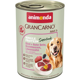 Produktbild von Animonda GranCarno Superfoods Nassfutter für erwachsene Hunde Rind mit Rote Bete und Brombeere 24x400g