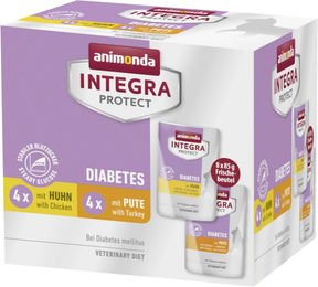 Produktbild von Animonda Integra Protect Adult Diabetes Nassfutter für Katzen Huhn und Pute 24 x 85 g Mixpack