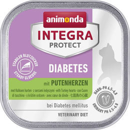 Produktbild von Animonda Integra Protect Diabetes Katzen Nassfutter Putenherzen Adult 32x100g