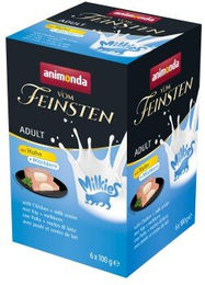 animonda Vom Feinsten Adult Katzenfutter Nassfutter Huhn mit Milchkern getreidefrei 6 x 100 g - 6 x 100 g – Bild 1 von 5