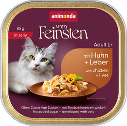 animonda vom Feinsten Hundefutter Adult Huhn und Leber in Gelee 64 x 85 g – Bild 1 von 1