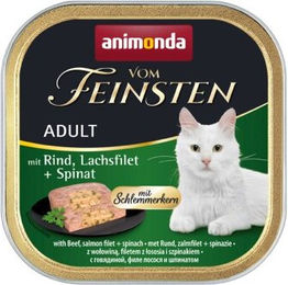 Produktbild von Animonda Vom Feinsten Hundefutter Adult mit Schlemmerkern Rind Lachsfilet und Spinat 32x100 g - 32 x 100 g