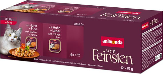 Animonda Vom Feinsten Hundefutter Adult Stückchen in Soße Huhn und Herz Mixpaket 12 x 85 g – Bild 1 von 1