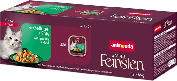 Animonda Vom Feinsten Hundefutter Senior Geflügel und Ente Stückchen in Soße 12 x 85 g – Bild 1 von 1