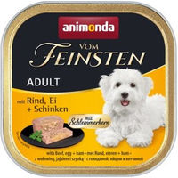 Produktbild von animonda vom Feinsten Hundepaté Adult Rind Ei und Schinken mit Schlemmerkern getreidefrei 22x150 g - 22 x 150 g