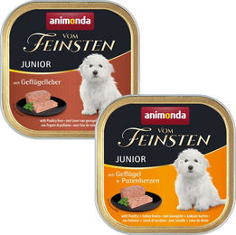 Animonda vom Feinsten Junior Hundefutter Geflügel und Putenherzen Getreidefrei 22 x 150 g Schalen – Bild 1 von 3
