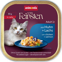 Produktbild von animonda vom Feinsten Katzen Nassfutter Adult Huhn und Lachs in Gelee 64 x 85 g