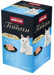 animonda vom Feinsten Katzen Nassfutter Adult Mildes Menü Paté Pute und Forelle 6x100g - 6 x 100 g – Bild 1 von 2