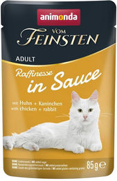 animonda vom Feinsten Katzen Nassfutter Adult Stückchen in Sauce mit Huhn und Kaninchen 24x85g – Bild 1 von 2