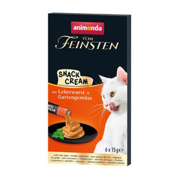 animonda vom Feinsten Katzen Snack Cream Adult mit Leberwurst und Gartengemüse 6 x 15 g - 6 x 15 g – Bild 1 von 5