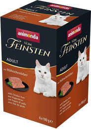 animonda vom Feinsten Katzenfutter Adult Hühnchenleber Paté getreidefrei 6 x 100g - 6 x 100 g – Bild 1 von 5