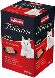 animonda vom Feinsten Katzenfutter Adult Paté Rind Getreidefrei 6 x 100g - 6 x 100 g – Bild 1 von 6