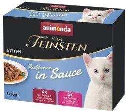 animonda vom Feinsten Kitten Katzenfutter Nassfutter Geflügel und Herz in Sauce 8x85 g ohne Zucker - 8 x 85 g – Bild 1 von 7