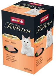 animonda vom Feinsten Mildes Menü Adult Katzenfutter Pute und Lachs Paté ohne Zucker 6 x 100g - 6 x 100 g – Bild 1 von 3