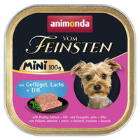 Produktbild von animonda vom Feinsten Mini Hundefutter Nassfutter Geflügel Lachs Dill Stückchen in Sauce Adult 32x100g