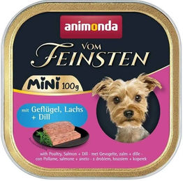 Animonda Vom Feinsten Mini Nassfutter Geflügel und Lachs für adulte kleine Hunde 32x100g getreidefrei - 32 x 100 g – Bild 1 von 3