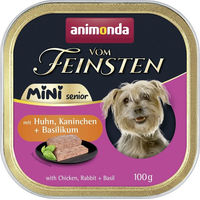 Produktbild von Animonda Vom Feinsten Mini Senior Nassfutter mit Huhn, Kaninchen und Schwein in der Schale 32 x 100 g - 32 x 100 g