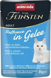 Produktbild von animonda vom Feinsten Nassfutter Katze Adult Huhn mit Kabeljau Stückchen in Gelee ohne Zucker 24x85 g