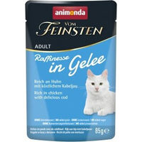 Produktbild von animonda vom Feinsten Nassfutter Katze Adult Huhn mit Kabeljau Stückchen in Gelee ohne Zucker 24x85 g