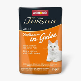 Produktbild von animonda vom Feinsten Raffinesse Hundefutter Huhn und Pute Stückchen in Gelee 24x85g