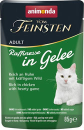 Produktbild von animonda vom Feinsten Raffinesse Hundefutter Stückchen in Gelee Huhn und Wild 24x85g - 24 x 85 g