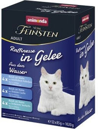 animonda vom Feinsten Raffinesse in Gelee Adult Katzen Nassfutter Mixpaket aus Kabeljau, Lachs und Seelachs 96 x 85 g – Bild 1 von 6