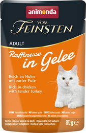 Animonda Vom Feinsten Raffinesse Katzen Nassfutter Adult Huhn und Pute in Gelee 24 x 85 g - 24 x 85 g – Bild 1 von 5
