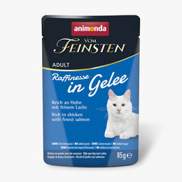 Produktbild von animonda vom Feinsten Raffinesse Katzen Nassfutter Stückchen in Gelee Huhn und Lachs 24x85g