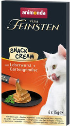 Produktbild von animonda vom Feinsten Snack Cream Leberwurst mit Gartengemüse für Hunde 30x15g