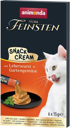 Produktbild von animonda vom Feinsten Snack Cream Leberwurst mit Gartengemüse für Hunde 6x15g - 6 x 15 g