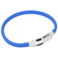 Produktbild von AniOne blinkendes Silikon-Halsband blau wasserabweisend mit Akku