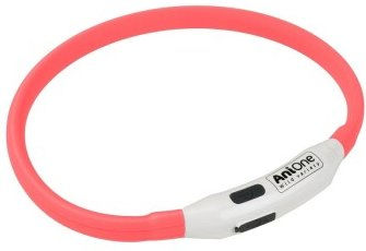 Produktbild von AniOne blinkendes Silikon-Halsband rot wasserabweisend mit Akku