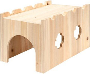 AniOne Burgtunnel Daisy Holz Spielzeug Häuschen für Meerschweinchen und Kaninchen – Bild 1 von 2