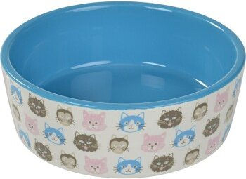 Produktbild von AniOne Futternapf Cat Faces aus Melamin 350 ml bunt - 0,35 l