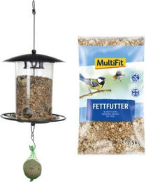 Produktbild von AniOne Futtersäule aus transparentem Plexiglas und Kunststoff mit MultiFit Fettfutter - 2,5 kg