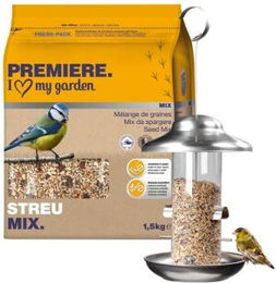 Produktbild von AniOne Futtersäule mit Premiere Streu-Mix bunt - 1,5 kg