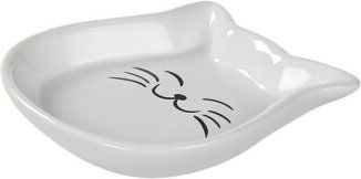 Produktbild von AniOne Happy Kitty Keramik-Futternapf für Katzen in Weiß - 200 ml