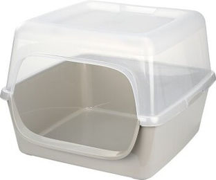 AniOne Haube für offene Katzentoilette aus Kunststoff transparent für Senior Katzen – Bild 1 von 3