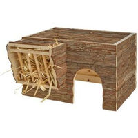 Produktbild von AniOne Holzhaus Leo S Naturholz Häuschen für Kaninchen und Meerschweinchen Braun