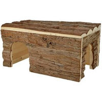 Produktbild von AniOne Holzhaus Oscar Naturholz Häuschen für Kaninchen und Meerschweinchen Braun