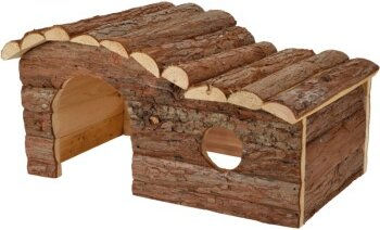 Produktbild von AniOne Holzhaus Paula Häuschen aus Naturholz für Nager in Braun