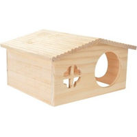 Produktbild von AniOne Holzhütte Heidi M aus Naturholz für Kaninchen, Meerschweinchen, Hamster und Mäuse
