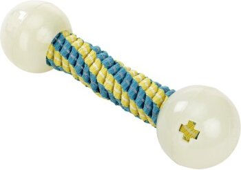 AniOne Hundespielzeug Tauspielzeug reflektierende Tau Hantel mit Ball aus TPR bunt – Bild 1 von 2